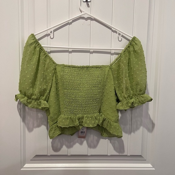 🧁BCBGeneration Puff Sleeve Tie Top Coquette Farm Boho Hippie Cottagecore Spring - Picture 10 of 12